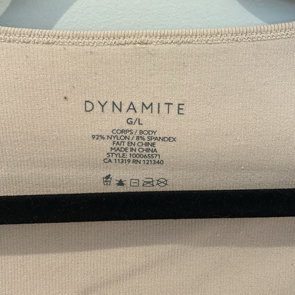 Dynamite Beige Long sleeve crop top size Large - Picture 2 of 3